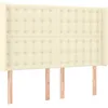 Image de vidaXL Vidaxl Tête De Lit Avec Oreilles Crème 147x16x118/128 Cm Similicuir