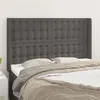 Image de vidaXL Tête de lit avec oreilles Gris 147x16x118/128 cm Similicuir