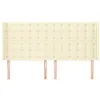 Image de vidaXL Tête de lit avec oreilles Crème 163x16x118/128 cm Similicuir