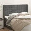 Image de vidaXL Tête de lit avec oreilles Gris 203x16x118/128 cm Similicuir