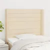 Image de vidaXL Tête de lit avec oreilles Crème 83x16x118/128 cm Tissu