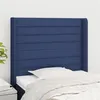 Image de vidaXL Tête de lit avec oreilles Bleu 83x16x118/128 cm Tissu