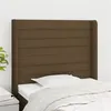 Image de vidaXL Tête de lit avec oreilles Marron foncé 93x16x118/128 cm Tissu