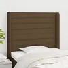 Image de vidaXL TÃªte de lit avec oreilles Marron foncÃ© 93x16x118/128 cm Tissu