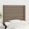 Image de vidaXL Tête de lit avec oreilles Taupe 93x16x118/128 cm Tissu