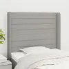 Image de vidaXL Tête de lit avec oreilles Gris clair 103x16x118/128 cm Tissu