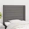 Image de vidaXL Tête de lit avec oreilles Gris foncé 103x16x118/128 cm Tissu3119711