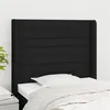 Image de vidaXL Tête de lit avec oreilles Noir 103x16x118/128 cm Tissu