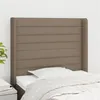 Image de vidaXL Tête de lit avec oreilles Taupe 103x16x118/128 cm Tissu