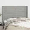 Image de vidaXL Tête de lit avec oreilles Gris clair 147x16x118/128 cm Tissu3119718