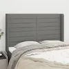Image de vidaXL Tête de lit avec oreilles Gris foncé 147x16x118/128 cm Tissu