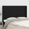 Image de vidaXL Tête de lit avec oreilles Noir 147x16x118/128 cm Tissu
