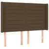 Image de vidaXL TÃªte de lit avec oreilles Marron foncÃ© 147x16x118/128 cm Tissu