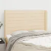 Image de vidaXL Tête de lit avec oreilles Crème 147x16x118/128 cm Tissu