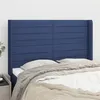 Image de vidaXL Tête de lit avec oreilles Bleu 147x16x118/128 cm Tissu
