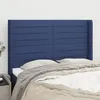 Image de vidaXL TÃªte de lit avec oreilles Bleu 147x16x118/128 cm Tissu
