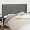Image de vidaXL Tête de lit avec oreilles Gris foncé 163x16x118/128 cm Tissu