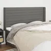 Image de vidaXL TÃªte de lit avec oreilles Gris foncÃ© 183x16x118/128 cm Tissu