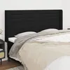 Image de vidaXL TÃªte de lit avec oreilles Noir 183x16x118/128 cm Tissu