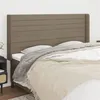 Image de vidaXL Tête de lit avec oreilles Taupe 183x16x118/128 cm Tissu