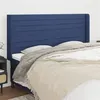 Image de vidaXL Tête de lit avec oreilles Bleu 203x16x118/128 cm Tissu