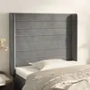 Image de vidaXL Tête de lit avec oreilles Gris clair 83x16x118/128 cm Velours