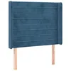 Image de Vidaxl TÃªte De Lit Avec Oreilles Bleu FoncÃ© 83x16x118/128 Cm Velours
