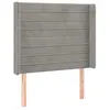 Image de vidaXL TÃªte de lit avec oreilles Gris clair 93x16x118/128 cm Velours