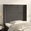 Image de vidaXL Tête de lit avec oreilles Gris foncé 93x16x118/128 cm Velours
