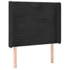 Image de vidaXL TÃªte de lit avec oreilles Noir 93x16x118/128 cm Velours