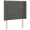 Image de vidaXL TÃªte de lit avec oreilles Gris foncÃ© 103x16x118/128 cm Velours