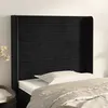 Image de vidaXL Tête de lit avec oreilles Noir 103x16x118/128 cm Velours