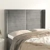 Image de vidaXL Tête de lit avec oreilles Gris clair 147x16x118/128 cm Velours
