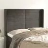 Image de vidaXL Tête de lit avec oreilles Gris foncé 147x16x118/128 cm Velours