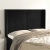 Image de vidaXL Tête de lit avec oreilles Noir 147x16x118/128 cm Velours
