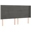 Image de vidaXL TÃªte de lit avec oreilles Gris foncÃ© 203x16x118/128 cm Velours