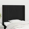 Image de vidaXL Tête de lit avec oreilles Noir 83x16x118/128 cm Tissu