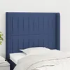 Image de vidaXL Tête de lit avec oreilles Bleu 83x16x118/128 cm Tissu