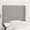 Image de vidaXL Tête de lit avec oreilles Gris clair 93x16x118/128 cm Tissu