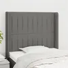 Image de vidaXL Tête de lit avec oreilles Gris foncé 93x16x118/128 cm Tissu3119801