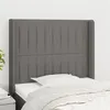Image de vidaXL Tête de lit avec oreilles Gris foncé 103x16x118/128 cm Tissu