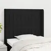 Image de vidaXL Tête de lit avec oreilles Noir 103x16x118/128 cm Tissu