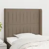 Image de vidaXL Tête de lit avec oreilles Taupe 103x16x118/128 cm Tissu