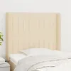 Image de vidaXL Tête de lit avec oreilles Crème 103x16x118/128 cm Tissu