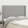 Image de vidaXL Tête de lit avec oreilles Gris clair 147x16x118/128 cm Tissu