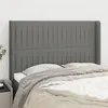 Image de vidaXL Tête de lit avec oreilles Gris foncé 147x16x118/128 cm Tissu