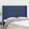 Image de vidaXL Tête de lit avec oreilles Bleu 147x16x118/128 cm Tissu