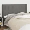 Image de vidaXL Tête de lit avec oreilles Gris foncé 163x16x118/128 cm Tissu