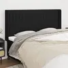 Image de vidaXL Tête de lit avec oreilles Noir 163x16x118/128 cm Tissu