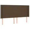 Image de vidaXL TÃªte de lit avec oreilles Marron foncÃ© 163x16x118/128 cm Tissu